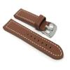 22mm Tan Smartwatch Band Strap fits Motorola 360 (46mm Case), S3 Classic & Many More, Leather, Racer, White Stitching view 1