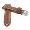 22mm Tan Smartwatch Band Strap fits Motorola 360 (46mm Case), S3 Classic & Many More, Leather, Racer, White Stitching view 2