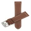 22mm Tan Smartwatch Band Strap fits Motorola 360 (46mm Case), S3 Classic & Many More, Leather, Racer, White Stitching view 3
