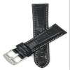 22mm Smartwatch Band Strap fits Motorola 360 (46mm Case), Samsung S3 Classic & Many More, Alligator Pattern, Leather, Black, White Stitch view 3