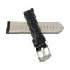 22mm Smartwatch Band Strap fits Motorola 360 (46mm Case), Samsung S3 Classic & Many More, Alligator Pattern, Leather, Black, White Stitch view 4