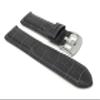 20mm Grey Alligator Style Smartwatch Band Strap fits Motorola 360 (42mm Case) & Many More, Leather, Stainless Steel Buckle view 1