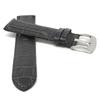 20mm Grey Alligator Style Smartwatch Band Strap fits Motorola 360 (42mm Case) & Many More, Leather, Stainless Steel Buckle view 2