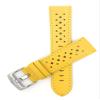 20mm Yellow Smartwatch Band Strap fits Motorola 360 (42mm Case) & Many More, Leather, Vented Racer, Stainless Steel Buckle view 3