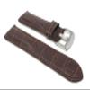 20mm Brown Alligator Style Smartwatch Band Strap fits Motorola 360 (42mm Case) & Many More, Leather, Stainless Steel Buckle view 1