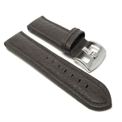 20mm Brown Smartwatch Band Strap fits Motorola 360 (42mm Case) & Many More, Leather, Buffalo Pattern, Stainless Steel Buckle