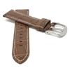 20mm Alligator Pattern Smartwatch Band Strap fits Motorola 360 (42mm Case) & Many More, Leather, Tan White Stitching, Large Buckle view 2