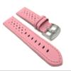 20mm Pink Smartwatch Band Strap fits Motorola 360 (42mm Case) & Many More, Leather, Vented Racer, Stainless Steel Buckle view 1
