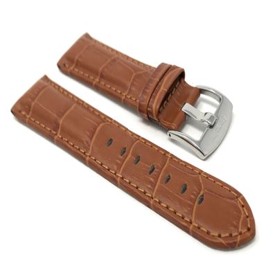 22mm Tan Alligator Style Smartwatch Band Strap fits Motorola 360 (46mm Case), S3 Classic & Many More, Leather