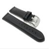 20mm Black Smartwatch Band Strap fits Motorola 360 (42mm Case) & Many More, Leather, Mat Finish, Tone-on-Tone Stitching view 1