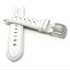20mm White Smartwatch Band Strap fits Motorola 360 (42mm Case) & Many More, Leather, Vented Racer, Stainless Steel Buckle view 2