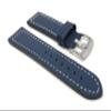 20mm Blue Smartwatch Band Strap fits Motorola 360 (46mm Case), S2 & S3 Classic & Many More, Leather, Racer, White Stitching view 1