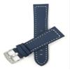 20mm Blue Smartwatch Band Strap fits Motorola 360 (46mm Case), S2 & S3 Classic & Many More, Leather, Racer, White Stitching view 3