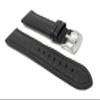 20mm Black Smartwatch Band Strap fits Motorola 360 (42mm Case) & Many More, Leather, Buffalo Pattern, Stainless Steel Buckle view 1