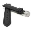20mm Black Smartwatch Band Strap fits Motorola 360 (42mm Case) & Many More, Leather, Buffalo Pattern, Stainless Steel Buckle view 2