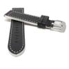 22mm Smartwatch Band Strap fits Motorola 360 (46mm Case), S3 Classic & Many More, Leather, Racer, Black with White Stitching view 2
