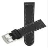 22mm Smartwatch Band Strap fits Motorola 360 (46mm Case), S3 Classic & Many More, Leather, Racer, Black with White Stitching view 3