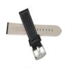 22mm Smartwatch Band Strap fits Motorola 360 (46mm Case), S3 Classic & Many More, Leather, Racer, Black with White Stitching view 4