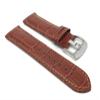 20mm Dark Tan Alligator Style Smartwatch Band Strap fits Motorola 360 (42mm Case) & Many More, Leather, Stainless Steel Buckle view 1