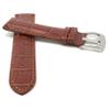 20mm Dark Tan Alligator Style Smartwatch Band Strap fits Motorola 360 (42mm Case) & Many More, Leather, Stainless Steel Buckle view 2