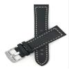 22mm Black Smartwatch Band Strap fits Motorola 360 (46mm Case), S3 Classic & Many More, Leather, Racer, White Stitching view 3