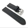 20mm Black Smartwatch Band Strap fits Motorola 360 (42mm Case) & Many More, Leather, Racer with Stitching, Stainless Steel Buckle view 1