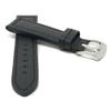 20mm Black Smartwatch Band Strap fits Motorola 360 (42mm Case) & Many More, Leather, Racer with Stitching, Stainless Steel Buckle view 2