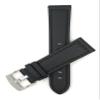 20mm Black Smartwatch Band Strap fits Motorola 360 (42mm Case) & Many More, Leather, Racer with Stitching, Stainless Steel Buckle view 3