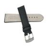 20mm Black Smartwatch Band Strap fits Motorola 360 (42mm Case) & Many More, Leather, Racer with Stitching, Stainless Steel Buckle view 4