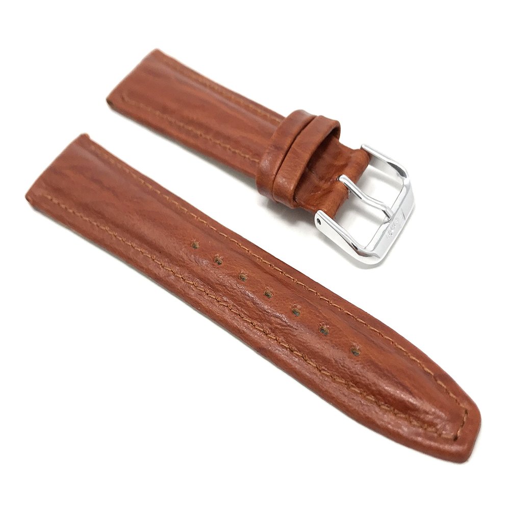 20mm Classic Semi-Glossy Tan Leather Smartwatch Band Strap fits Skagen Hagen, Signatur, Hald & Many More