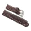 Extra Long, 20mm Alligator Pattern Smartwatch Band Strap fits Motorola 360 (42mm Case) & Many More, Leather, Brown White Stitching view 1