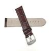 Extra Long, 20mm Alligator Pattern Smartwatch Band Strap fits Motorola 360 (42mm Case) & Many More, Leather, Brown White Stitching view 4