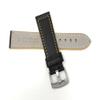22mm Smartwatch Band Strap fits Motorola 360 (46mm Case), S3 Classic & Many More, Leather, Racer, Black with Yellow Stitching view 4