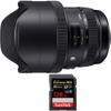 Sigma 12-24mm F4.0 DG HSM Art Full Frame Sensor Lens for Canon (205954) with Sandisk Extreme PRO SDXC 128GB UHS-1 Memory Card view 1