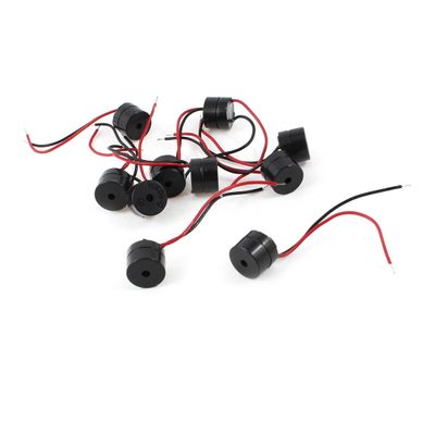 Aexit 10PCS DC Security & Surveillance 12V 2 Wires Connector Active Plastic Electronic Horns & Sirens Buzzer 85dB