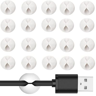 10 Pieces Cable Clips ZEPST Cable Organizer Cord Management Wire Holder System for Organizing Cable Cords Home and Office, Self Adhesive Cord Holders Desk Cable Organize