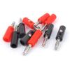 Aexit 10Pcs Red Audio & Video Accessories Black Speaker 4mm Cable Male Connectors & Adapters Banana Connector view 1