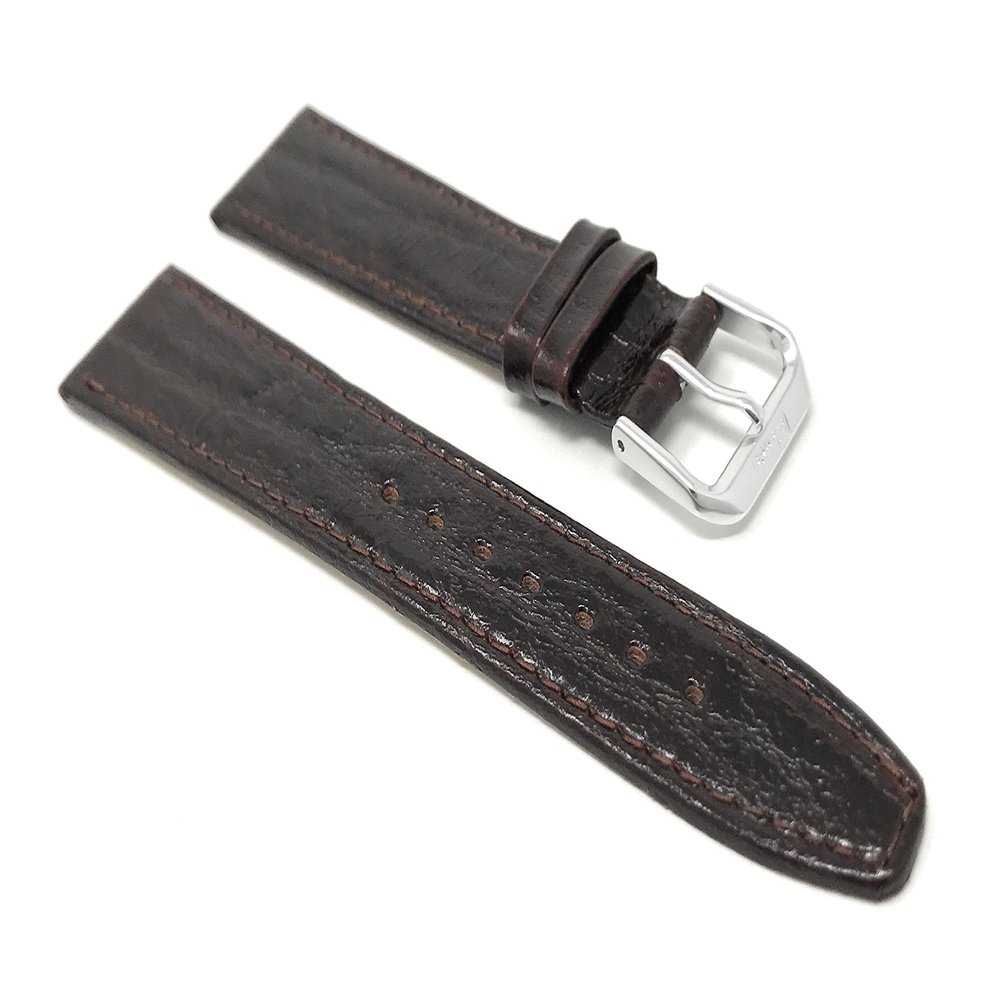 20mm Slim Semi-Glossy Brown Leather Smartwatch Band Strap fits Skagen Hagen, Signatur, Hald & Many More