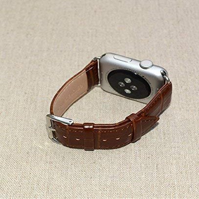 Brown Leather Watch Band 42mm for Apple Watch - Leather Strap 38mm is Compatible with Apple Watch - Band Leather for Iwatch - Watch Accessories are Compatible with Apple Watch - Lugs Adapter