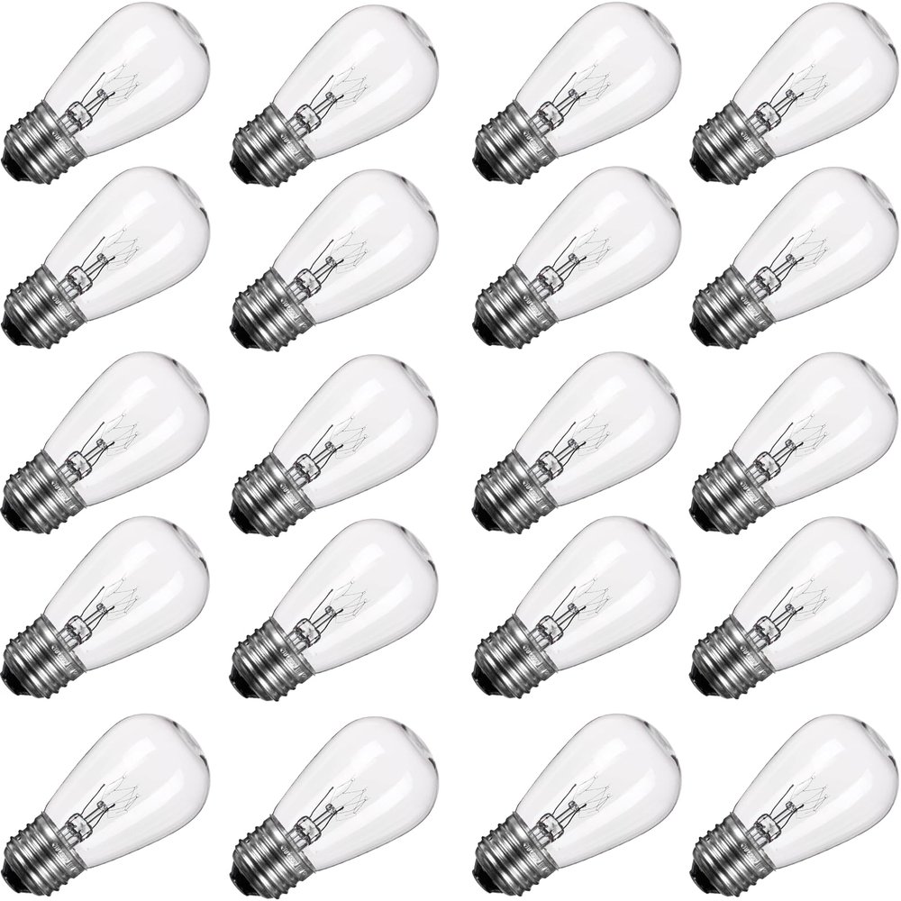 Minetom S14 Incandescent Edison Light Bulbs, 20 Pack 11W, Warm White