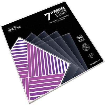 Big Fudge 7" Vinyl Record Sleeves - Outer Sleeves 100 Pack - Crystal Clear High-Density Polypropylene Vinyl Covers - Vinyl Accessories Protect LP Albums from Dust, Dirt & Scratches