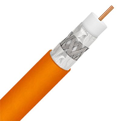 1000ft Orange TRI-Shield 14AWG 75 Ohm Gel Coated Braid Direct Burial Underground RG-11 COAXIAL TELECOMMUNICATION Audio/Video HD Cable TV Antenna UL ETL Bulk Flood Cable