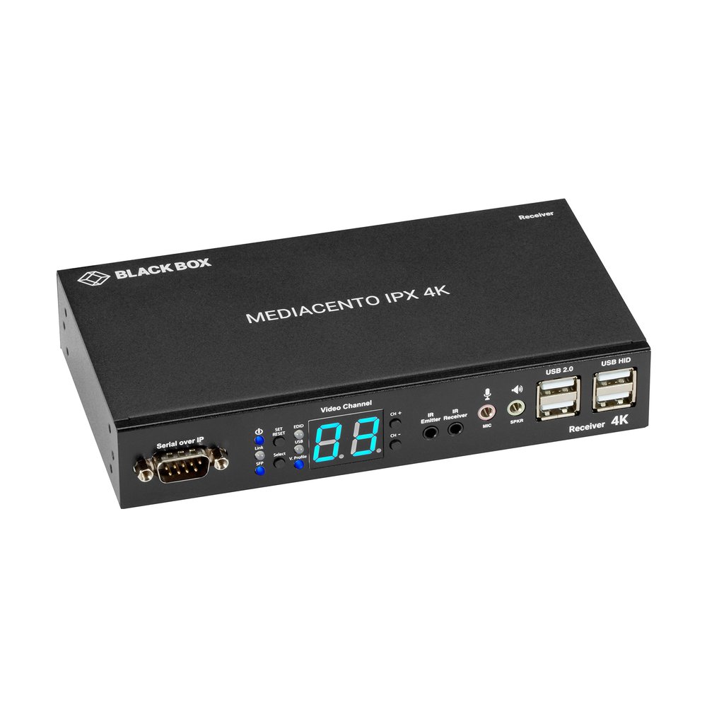 Black Box MediaCento IPX 4K Receiver HDMI USB Serial IR Audio