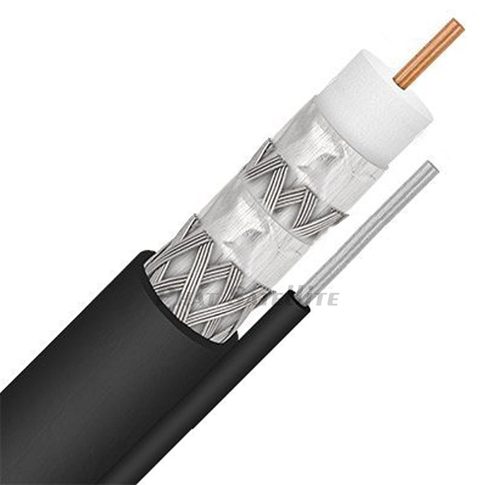 1000ft Heavy Duty RG-11 Quad Shield COAXIAL Cable with Aerial Messenger Bulk Digital Cable Internet COMCAST Spectrum AT&T Cellular Booster HD Antenna 75 OHM UL ETL (Improved Signal Strength Over RG6)
