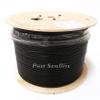 1000ft BLACK MADE IN USA RG-11 DIRECT BURIAL TRISHIELD COAXIAL DROP CABLE 14AWG 75 OHM GEL COAT BRAIDS PE JACKET BURIED FLOODED INDOOR OUTDOOR UNDERGROUND COAX CABLE REEL (LOWER SIGNAL LOSS OVER RG6) view 1