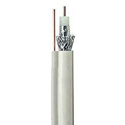 1000ft WHITE DUAL SHIELD SOLID COPPER RG-6 COAXIAL 18AWG 75 Ohm 3Ghz Cable with 17AWG Ground Messenger UL ETL CM TV CATV HDTV Telecommunication Audio/Video Internet INDOOR/OUTDOOR BULK COAX CABLE