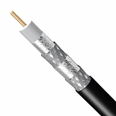 1000ft BLACK QUAD-SHIELD RG-6 COAXIAL CABLE 18AWG CENTER CONDUCTOR 3Ghz 75 Ohm UL ETL CM FOR IN-WALL INSTALLTION UV PROTECTED DISH NETWORK ANTENNA HDTV BROADBAND INTERNET BULK COAX CABLE