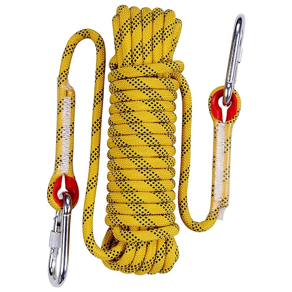 Aoneky Outdoor 10mm 98ft Static Utility Rope, Heavy Duty Polyester Rope for Pulling, Rigging, Tree Work & Hunting, Gym Fitness, 2000LB Tensile Strength, Yellow