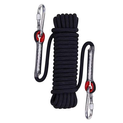 Aoneky Outdoor 10mm 65ft Static Utility Rope, Heavy Duty Polyester Rope for Pulling, Rigging, Tree Work & Hunting, Gym Fitness, 2000LB Tensile Strength, Black