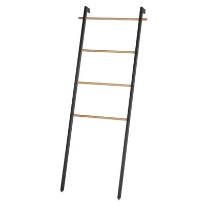 kela Oak Towel Ladder, Metal, Black, 26 x 24 x 180 cm